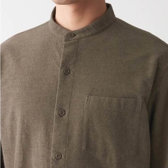 Muji Flannel Stand Collar Shirt - Picture 6 of 6